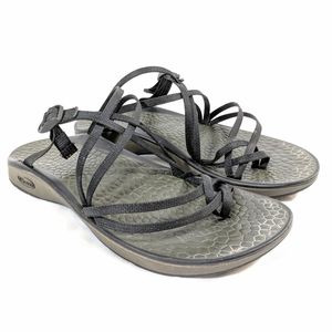 Chaco Black Strappy Slip-ons Sandals